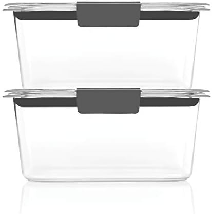 Rubbermaid Brilliance BPA-Free Food Storage Containers, Medium Deep, 4.7 Cup, 2-Pack, Airtight & Leak-Proof, Microwave & Dishwasher Safe