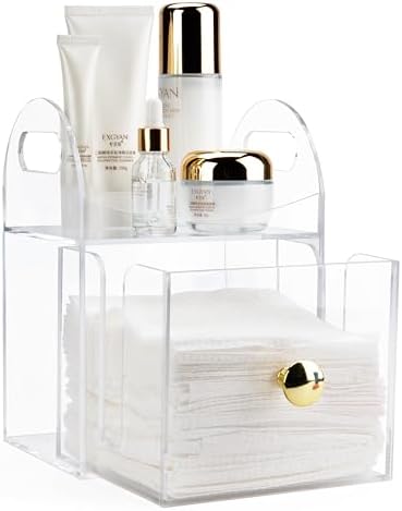 Acrylic Disposable Face Towel Storage Box Compatible with Clean Skin Club Clean Towels XL, Face Towel Holder with Drawer
