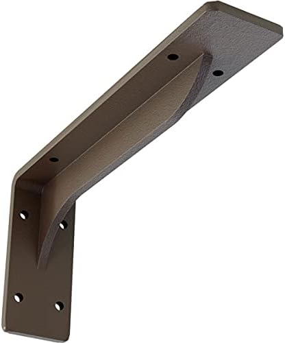 Ekena Millwork BKTM02X10X04EBHBR Steel Bracket Embrey, 2"W x 10"D x 4 3/4"H, Hammered Brown