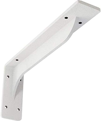 Ekena Millwork BKTM02X12X05EBHWH Steel Bracket Embrey, 2"W x 12"D x 5 1/4"H, Hammered White