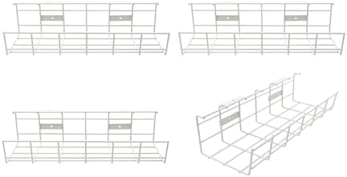 Under Desk Cable Management- 4 Pack Cord Organizer. Metal Wire Cable Management Tray for Office, Studio and Home. Super 
