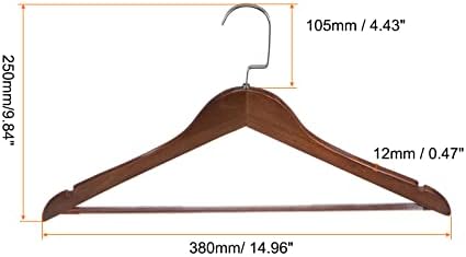 HARFINGTON 2pcs B18 Solid Wooden Suit Hangers 440mm Length U-Notches Retro Coat Hanger with Stainless Steel Hook for Jacket Pants Shirt