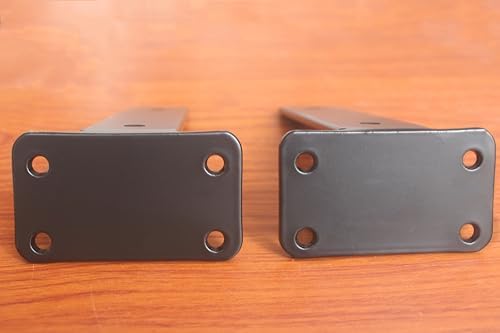4 Pack - 7 inch Black Hidden L Shelf Bracket (1/5 Inch Thicked) Iron Floating Shelf Brackets Rustic Industrial Metal Bra
