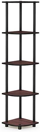 5-Tier Corner Bookshelf, Corner Shelf for Organization and Storage, Open Storage Shelves, Home Office, Living Room, Gara