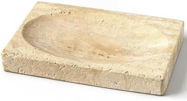 Marble Soap Dish Tray, Soap Bar Holder for Bathroom Shower
