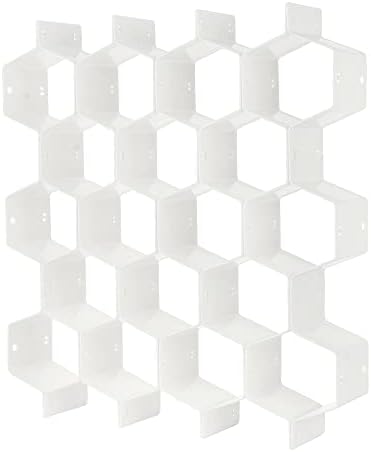 Poeland Drawer Divider Organizer Adjustable DIY Grid Honeycomb Drawer Divider for Underwear Belt Scarf Socks White