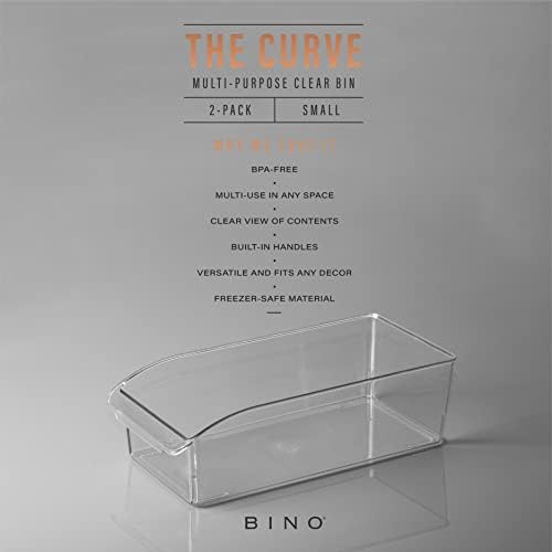 BINO | Plastic Storage Bins, Small | THE CURVE COLLECTION | Multi-Use Organizer Bins | Storage Containers Kitchen, Pantr