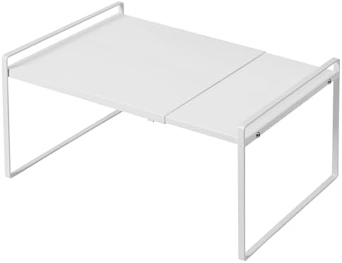 Nxconsu Expandable Shelf for Cabinets, Cabinet Shelf Riser, 12" White