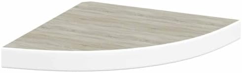 vidaXL Wall Corner Shelves 2 pcs Oak and White 13.7"x13.7"x1.4" MDF