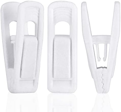 Tinfol White Velvet Hanger Clips 50Pack, Strong Flocked Finger Clips, Large Opening Pants Clip, Clothes Pin for Thin Suit Skirt Pant Clothes Hangers