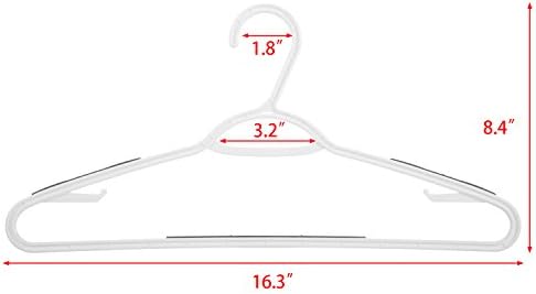 Plastic Clothes Hangers 30 Pack, Non Slip Coat Hanger Grey