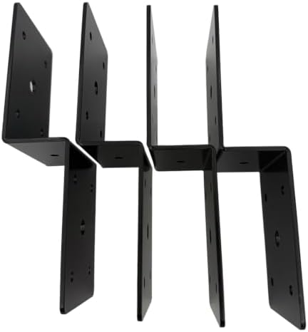 4 PCS Heavy Duty Steel Z Brackets Post to Beam Support,Wood Shelves Fixing Lumber Connector Pergola Hardware Brackets,Th