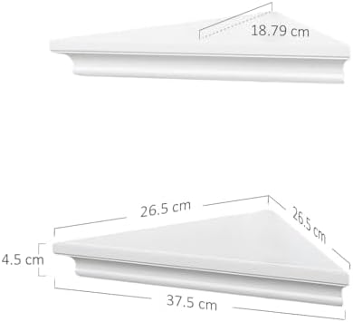 AHDECOR White Corner Shelves, Stylish Wall Mounted Corner Shelf for Space-Saving Storage in Living Room, Bedroom, and Of