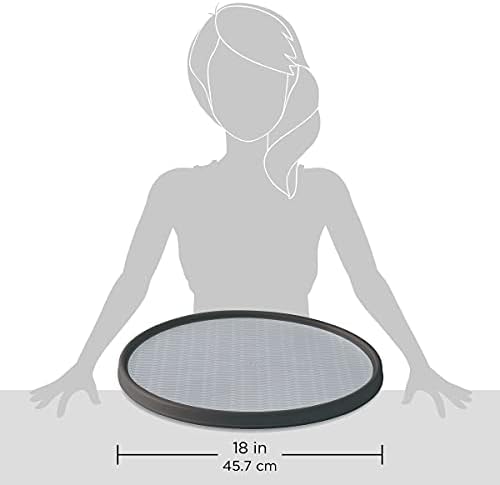 Copco Non-Skid Pantry Cabinet Lazy Susan Turntable, 18-Inch, Charcoal/Light Gray