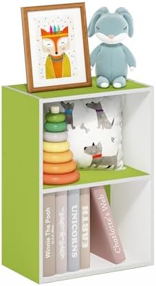 2-Tier Bookcase, Cube Bookshelf, Book Shelf, Cube Storage Organizer with Open Shelves, 9 x 16 x 21, for Living Room, Hom