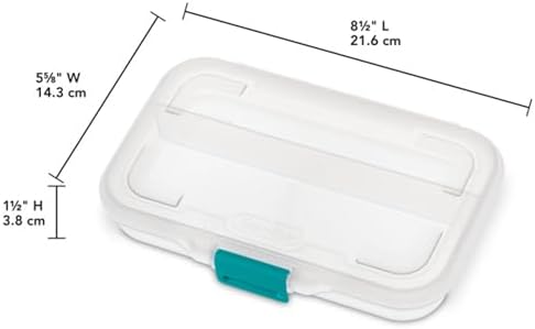 Sterilite Small Divided Box, Storage Bin w/Latching Lid, Clear, 12 Pack