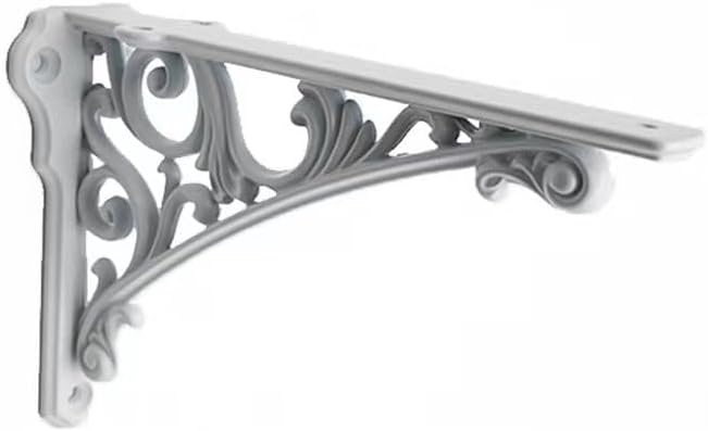 Decorative Shelf Bracket 6 inch, White Brackets for Shelving, Heavy Duty Vintage, DIY Projects, Hardware Included, 4 Pac
