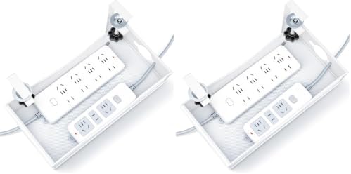 Extra Wide Under Desk Cable Management - 7inch No Drill Installation Cable Management Tray, Clamp/Screw Mount Desk Cable