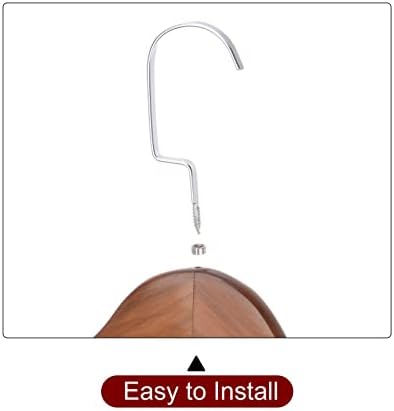 HARFINGTON 2pcs B18 Solid Wooden Suit Hangers 440mm Length U-Notches Retro Coat Hanger with Stainless Steel Hook for Jacket Pants Shirt
