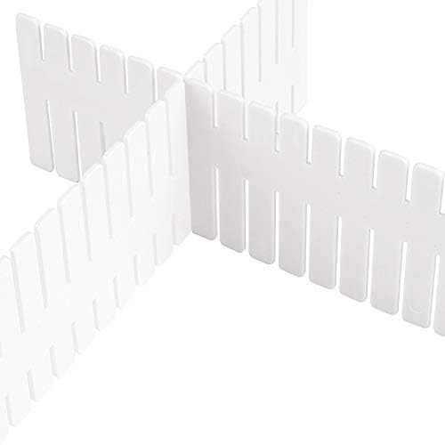ZOENHOU 60 PCS 12.6 x 2.76 Inch White Drawer Dividers, Adjustable Premium Plastic Drawer Divider Organizers for Makeup D