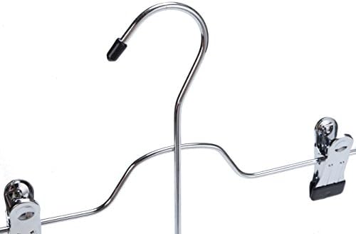 5 Quality 4-Tier Pant Skirt Trouser Hangers Heavy Duty Metal and Clips, Great for Slacks, Trousers, Jeans, Towels (5)