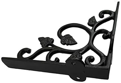 Adonai Hardware Meshezaheel Antique Iron Shelf Bracket (Supplied as 2 Pieces per Pack) - Black Powder Coated