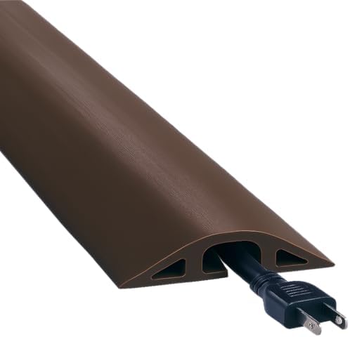 Electriduct D-2 Rubber Duct Cord Cover - 5 Feet Brown Floor Cable Protector