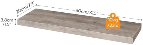 HOOBRO Floating Shelves for Wall, Wall Mounted Shelf Set of 2, 31.5" Hanging Shelf with Invisible Brackets, for Wall Dec