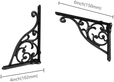 Heavy Duty Solid Stand,6 Inch 4 Pack Iron Gray,Right Angle Wall Panel Support Bracket,Decorative Shelf Bracket,Heavy Dut
