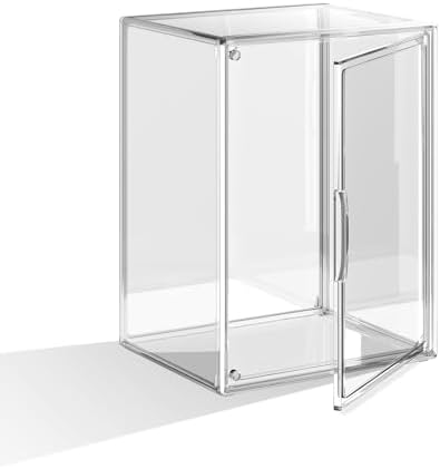 HOYOJA Clear Acrylic Display Case, Large Stackable Storage Bins Magnetic Attraction Lids, 1 Pack Acrylic Box Showcase fo