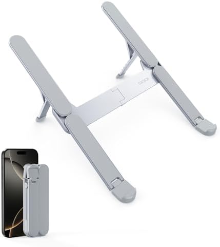 SODI Ultra Compact Foldable Laptop Stand - Portable Laptop Holder for Desk & Travel Use, Ergonomic Aluminum Computer Hol