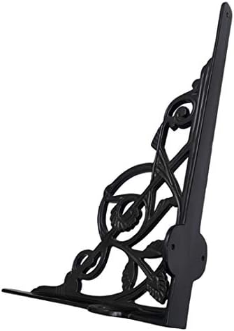 Adonai Hardware Hanameel Antique Iron Shelf Bracket (Supplied as 2 Pieces per Pack) - Black Powder Coated