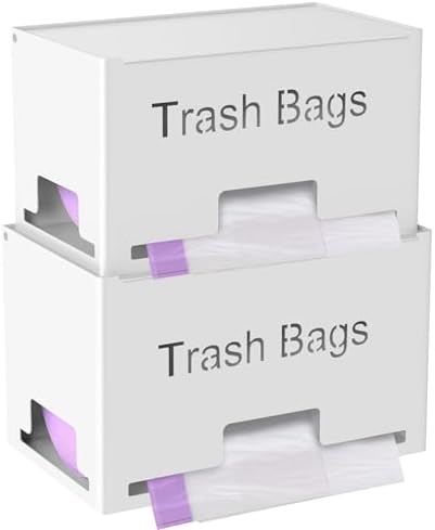 STWWO 2-Pack Trash Bag Holder Dispenser, Stackable Garbage Bag Dispenser