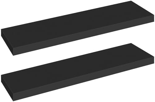 HOOBRO Floating Shelves for Wall, Wall Mounted Shelf Set of 2, 31.5" Hanging Shelf with Invisible Brackets, for Wall Dec