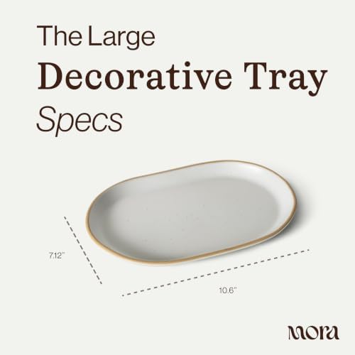 Mora Ceramic Decorative Tray - 10.6in Dish for Jewelry, Soap Dispenser, Perfume, Makeup, Accessories, Candle, in the Bat