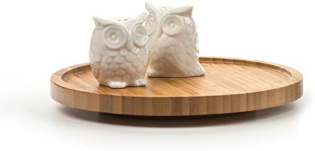 RSVP International Tool Crock Turntable Lazy Susan, Bamboo, 8.25" | Handy in Cabinets or on Counters | Rotating Base wit