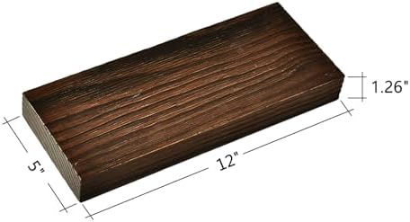 WELLAND Bradley 5" Deep Narrow Floating Shelves Set of 2 Handmade Wood Wall Shelves Rustic Shelves Wall-Mounted (Brown, 