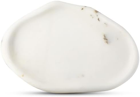 Koville Luxurious White Marble Vanity Tray, Cloud Shape Serving Stone Key Tray for Home Decor, 10"x7" Bathroom Marble St