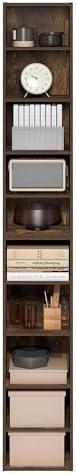 Furinno PASIR Book Shelf, 10-Tier Bookshelf, Bookcase with Open Shelf, 9.2 x 11.8 x 78.7, for Living Room, Bedroom, Home