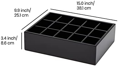 GOBAM Bamboo Closet Drawer Organizer, 15 Compartments - Drawer Divider & Storage Box for Ties, Bras, Briefs, Socks & Jew