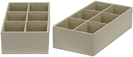 Household Essentials 3‑Piece Drawer Organizer Starter Set in Customizable Inserts of Large and Small Trays, Cream
