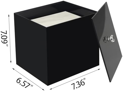 Weiai Disposable Face Towel Holder Container Acrylic Box for Clean Towels Black