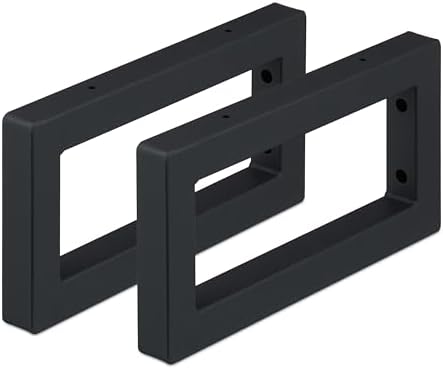 Relaxdays Wall Bracket, Set of 2, 30 cm, Steel, Shelf Brackets for Washbasin & Wall Shelf, Rectangular Shelf Console, Bl