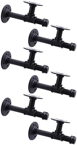 3/4" Industrial Pipe Shelf Brackets, Black Iron Wall Mounted DIY Shelving Brackets Hanging Custom Pipe Brackets for Floa