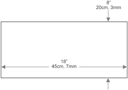 Dulles Glass 8" x 18" Rectangle Floating Glass Shelf - Shelf Only - Tempered - 3/8" Thick - Flat Polished Glass