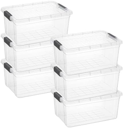 Superio Storage Bins with Lids, Clear Plastic Containers for Organizing, Stackable Totes, BPA Free, Odor Free, Organizer