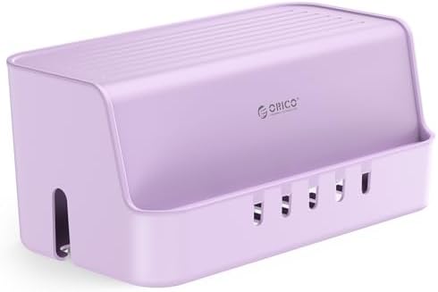 ORICO Cable Management Box with Phone Stand Lid, Large Cord Organizer Case for Hiding Power Strips & Surge Protectors, H