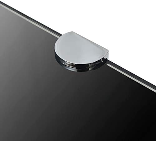 vidaXL Corner Shelf with Chrome Supports Glass Black 9.8" x9.8