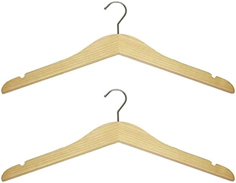 Slim Luxe Wood Top Hangers, Heavy Duty Pants Hangers, Skirt Hangers, Coat Hangers- Clothes Hangers - Non Slip, Slim and 