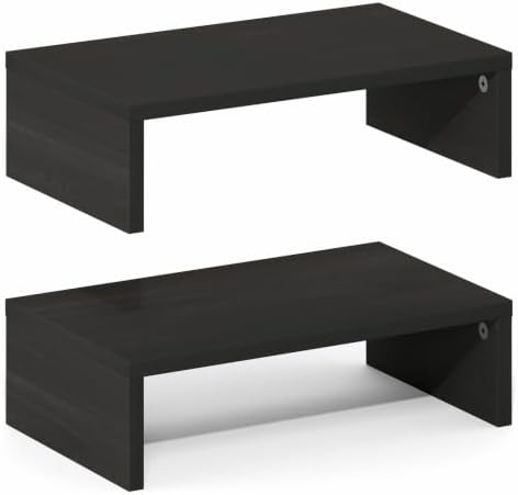 Furinno CLASSIC Monitor Stand Riser Set of 2, 15.7" Wide Dual Monitor Riser, Stackable Separable Laptop Stand for Desk, 